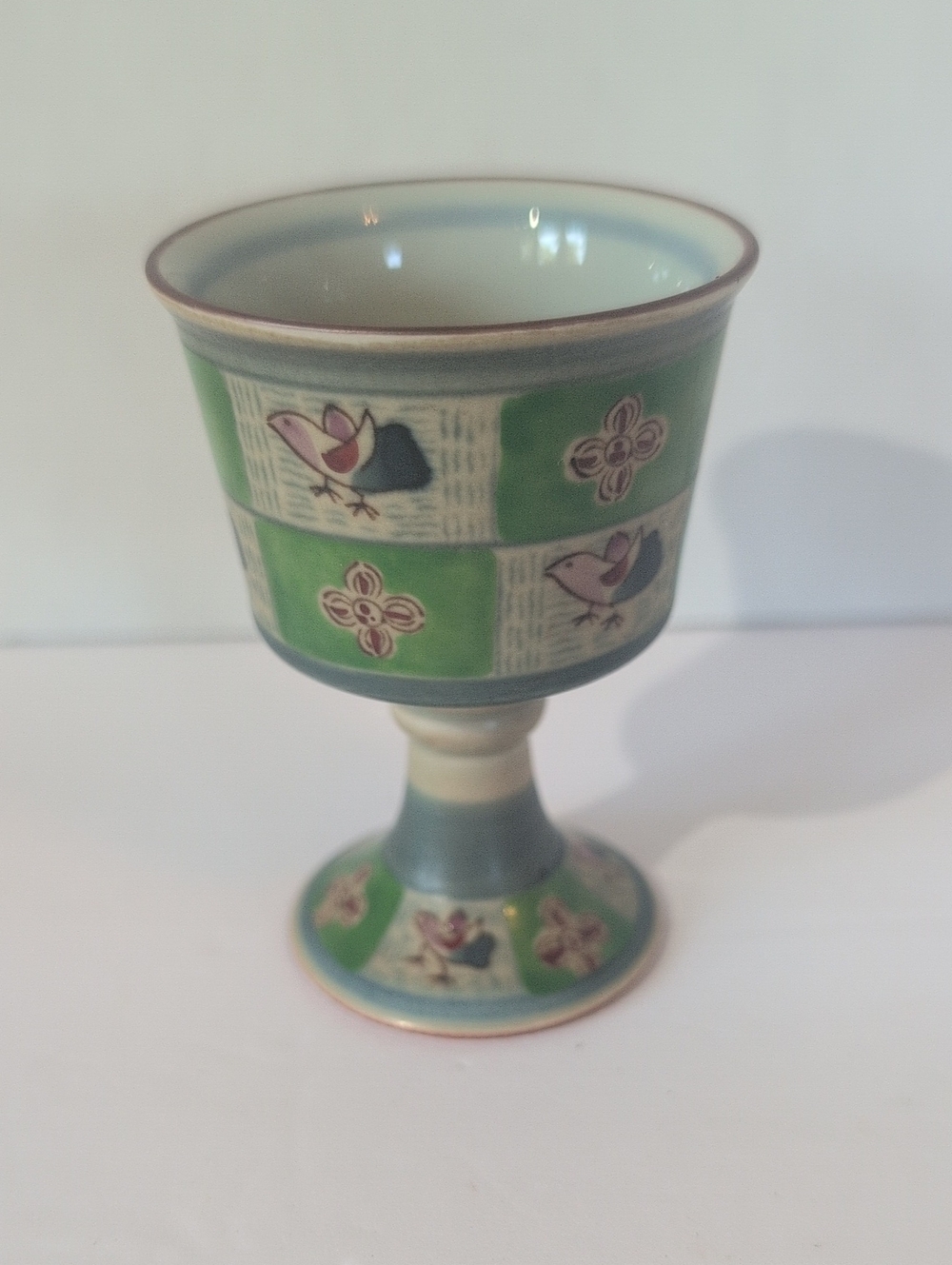 Seizan Kiln Sake Cup By Arita Ware, Japan, 70s- Green and Blue